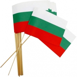 Хартиено знаме на България с дървена дръжка